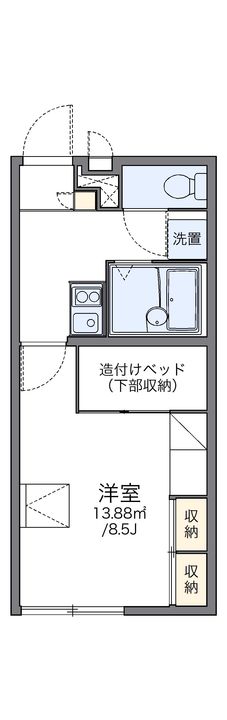 レオパレスラフォーレ倉吉208の間取り