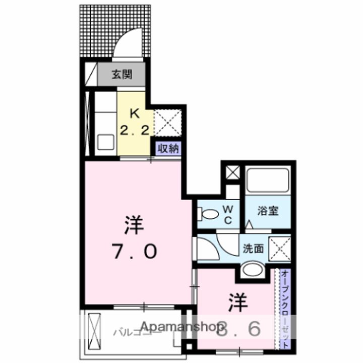 センターポイントⅠ102の間取り