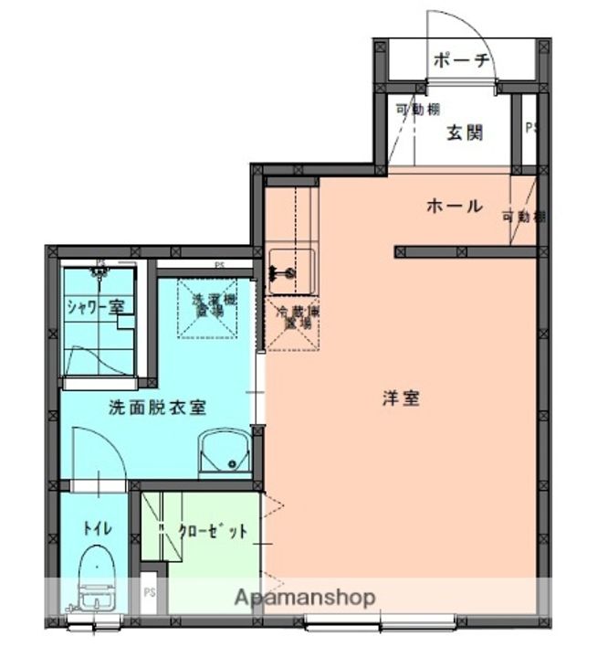 鳥取県境港市渡町の賃貸アパート102の間取り