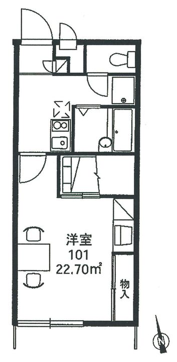レオパレスソレーユ104の間取り