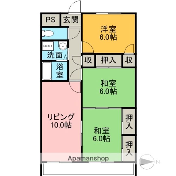 コーポ一畑堂形102の間取り