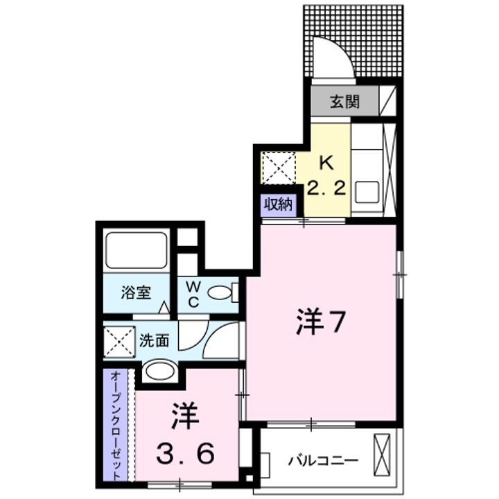 テラス SSKⅡ101の間取り