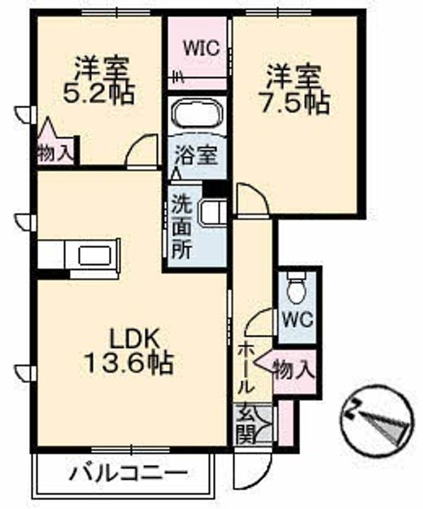 メゾンRYOSENⅡ D棟の間取り