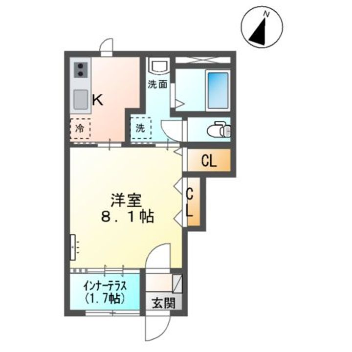 (仮)スターテラスⅡ渡橋町1K1LDKの間取り