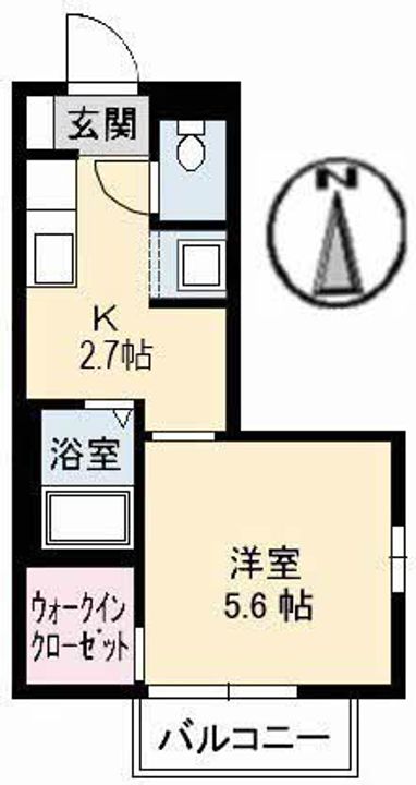 島根県松江市北田町の賃貸アパートの間取り