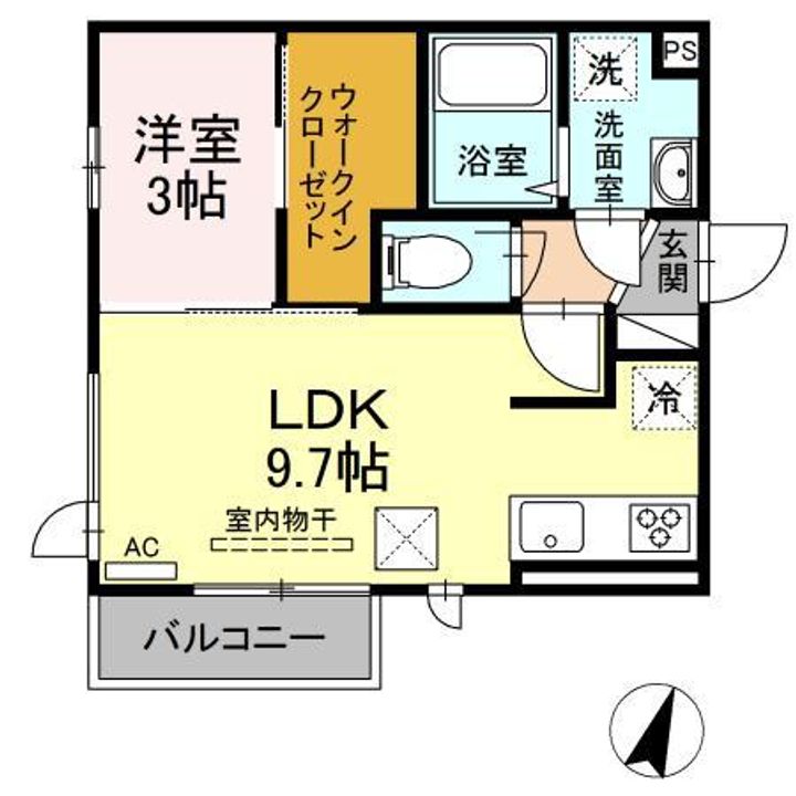 フロイデ奥谷の間取り