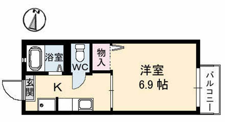 島根県松江市西津田6丁目の賃貸アパートの間取り