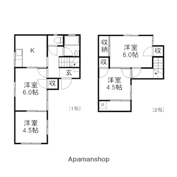 岡山県岡山市北区十日市中町(一戸建)の賃貸物件戸建ての間取り