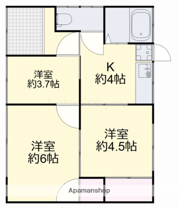 岡山県岡山市北区東古松(一戸建)の賃貸物件戸建ての間取り