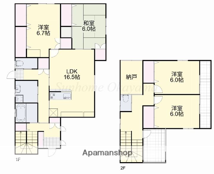 岡山県岡山市北区今保(一戸建)の賃貸物件戸建ての間取り