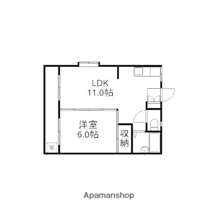 岡山県岡山市南区西市の賃貸マンションの間取り