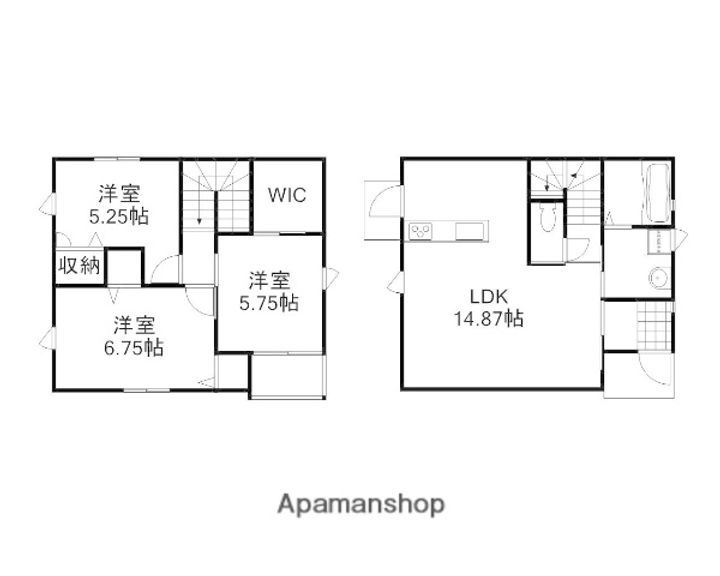 岡山県岡山市北区今2丁目(一戸建)の賃貸物件の間取り