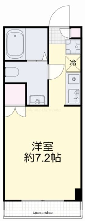 岡山県岡山市北区今2丁目の賃貸マンションの間取り