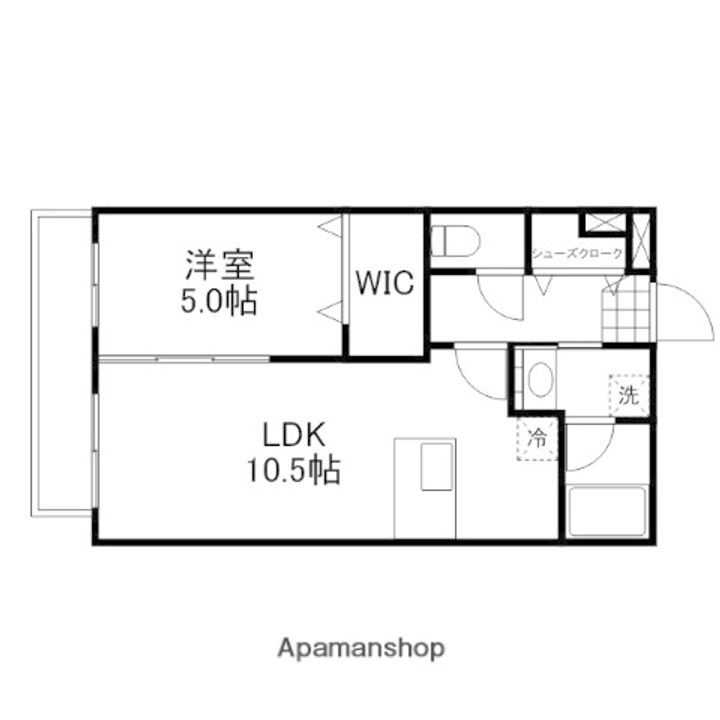 岡山県岡山市北区東島田町2丁目の賃貸マンションの間取り