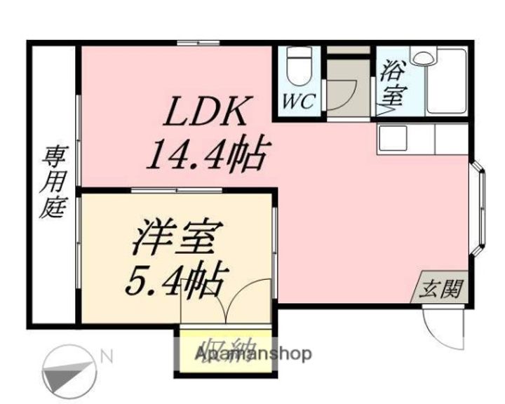岡山県岡山市北区延友の賃貸アパートの間取り