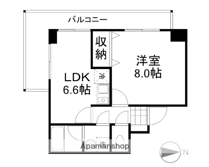 岡山県岡山市北区京橋町の賃貸マンションの間取り