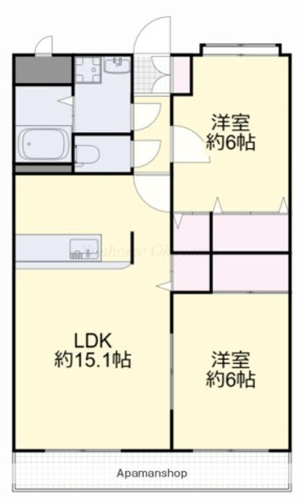 岡山県岡山市北区中仙道1丁目の賃貸マンションの間取り