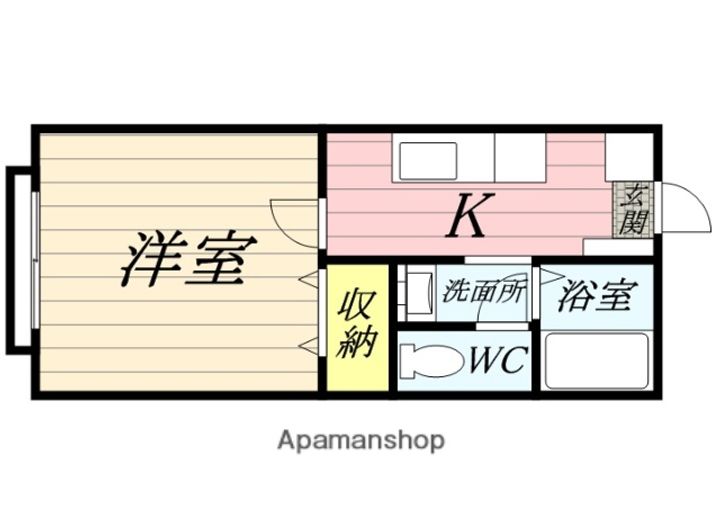 岡山県岡山市北区大内田の賃貸アパートの間取り