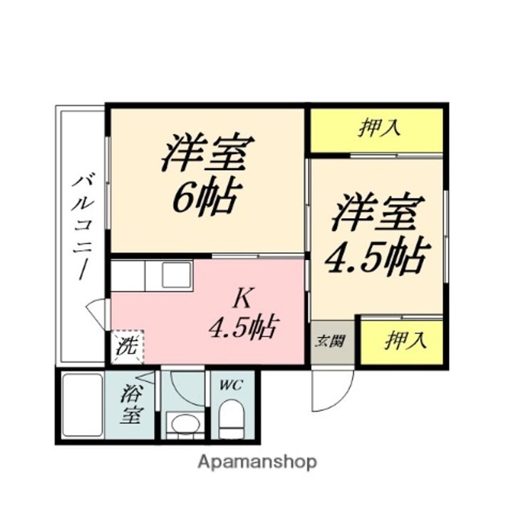 岡山県岡山市北区御津国ケ原の賃貸マンションの間取り