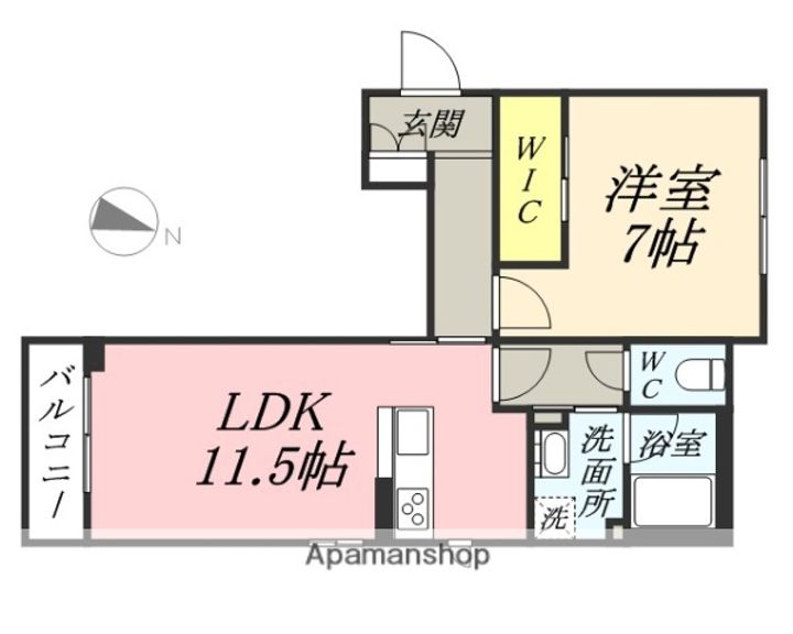 岡山県岡山市北区平野の賃貸マンションの間取り