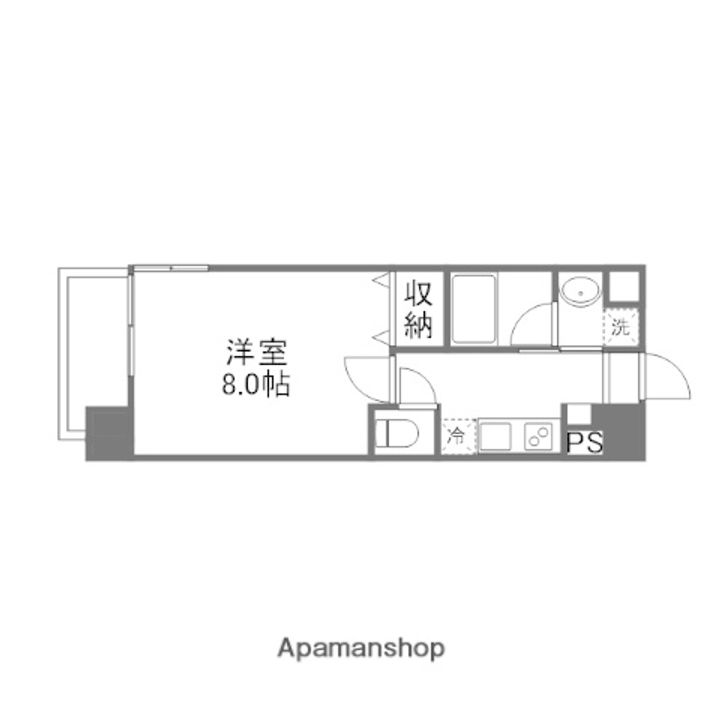 岡山県岡山市北区駅前町2丁目の賃貸マンションの間取り