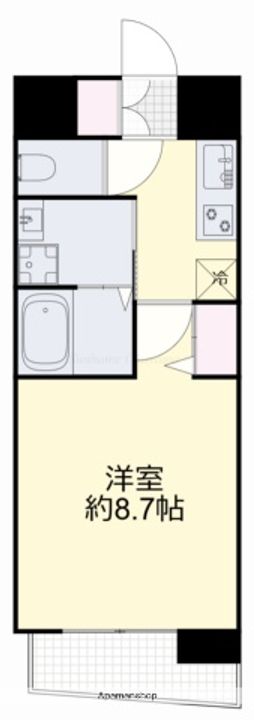 岡山県岡山市北区大学町の賃貸マンションの間取り