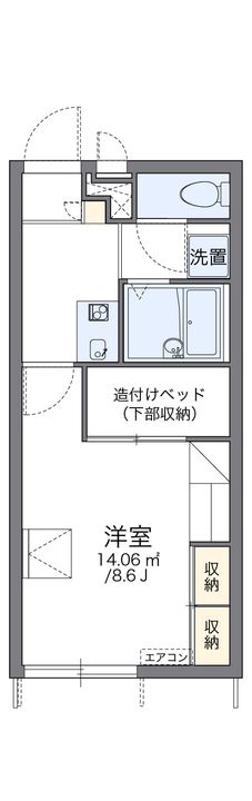 レオパレスガーデンハイツ富田108の間取り