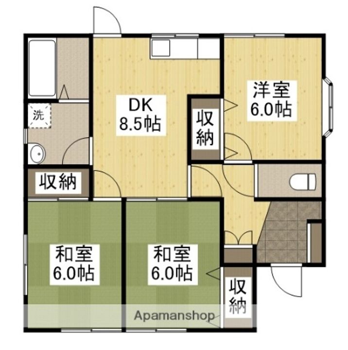 岡山県岡山市南区福成1丁目(一戸建)の賃貸物件戸建ての間取り