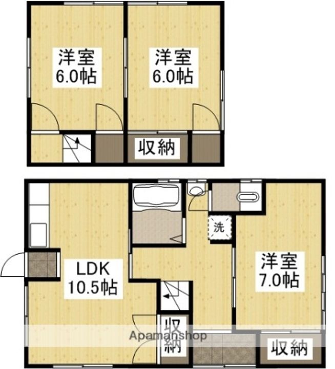 岡山県岡山市中区藤原西町1丁目(一戸建)の賃貸物件の間取り