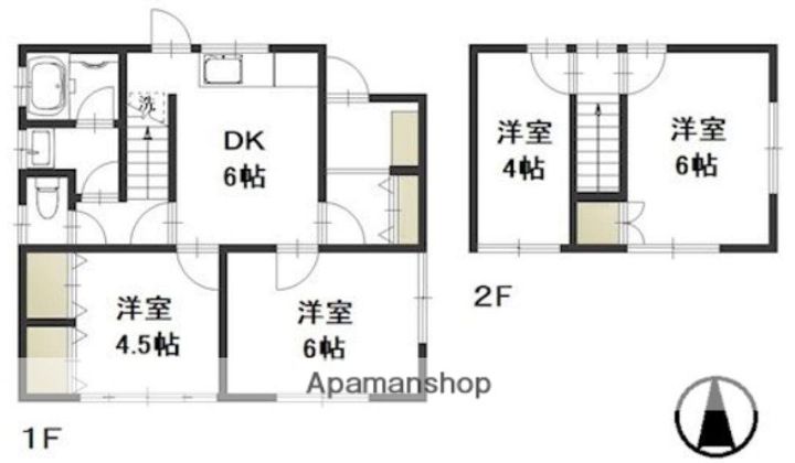 岡山県岡山市中区国富(一戸建)の賃貸物件戸建ての間取り