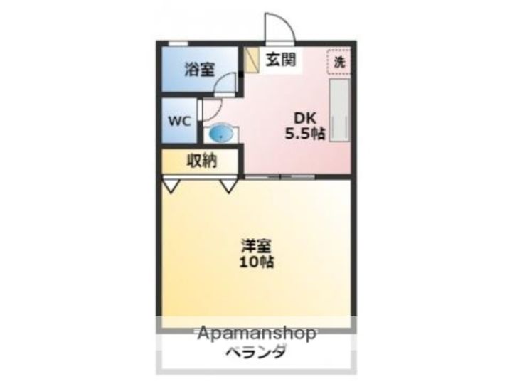 成広矢原コーポⅢ207の間取り