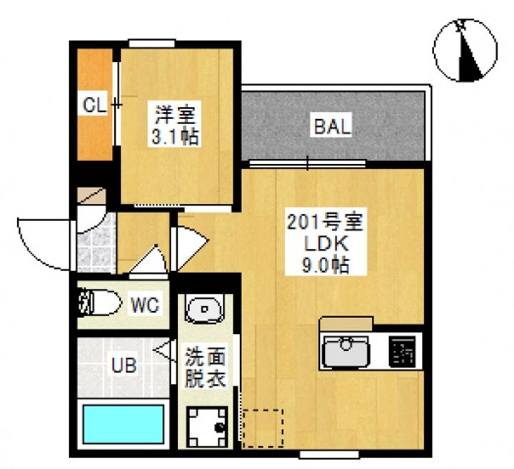岡山県岡山市北区青江1丁目の賃貸アパートの間取り