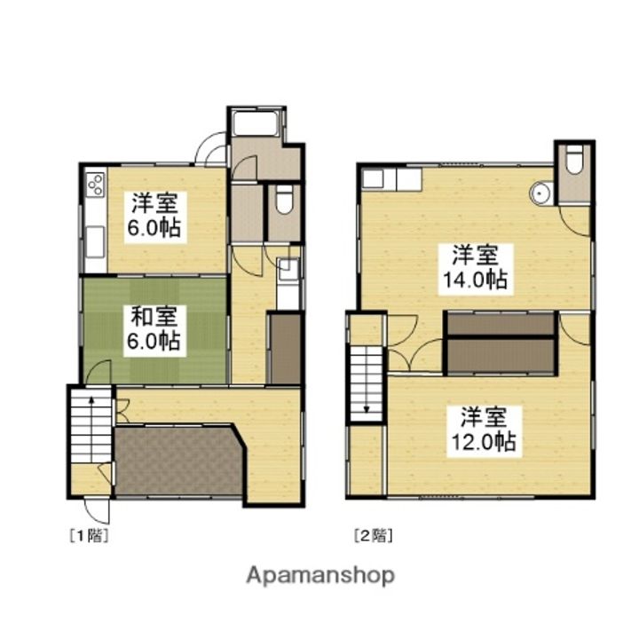 岡山県玉野市宇野7丁目(一戸建)の賃貸物件戸建ての間取り