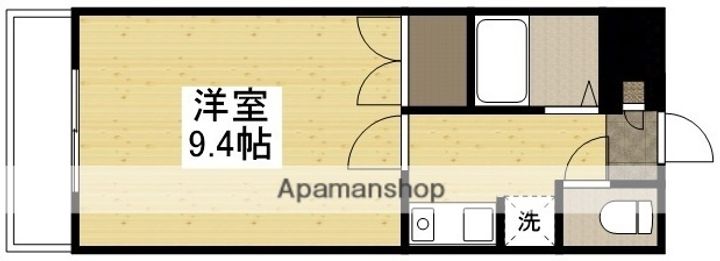 岡山県岡山市北区下中野の賃貸マンションの間取り