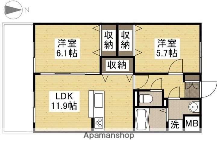 スカイパレス大安寺702の間取り