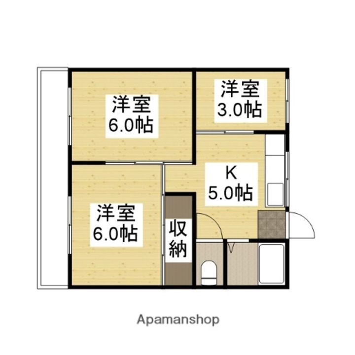 旭コーポ B棟22の間取り