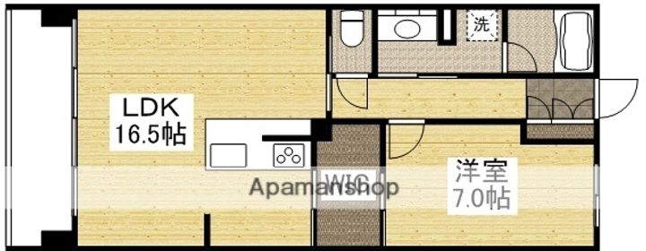 岡山県岡山市北区鹿田町1丁目の賃貸マンションの間取り