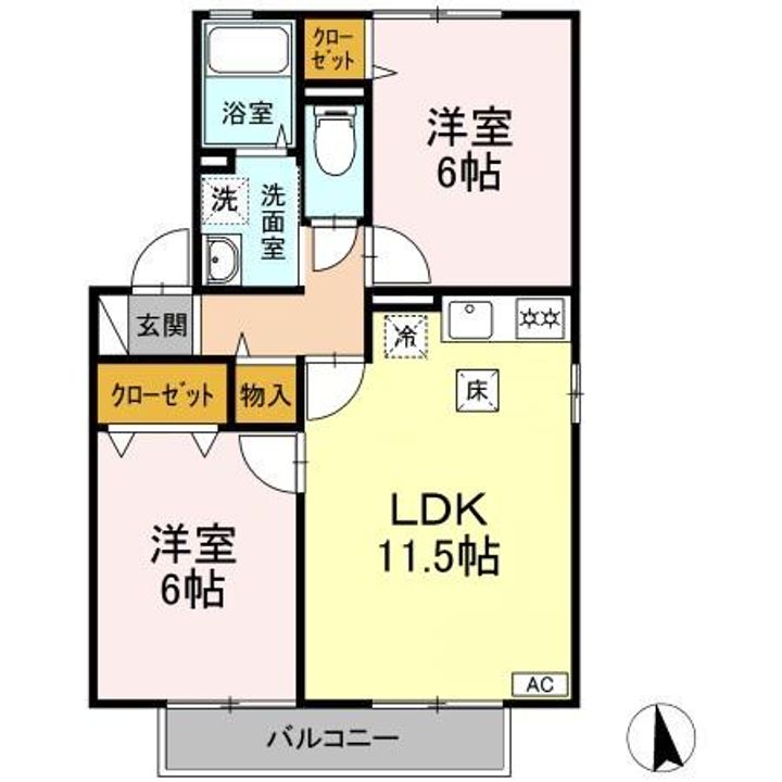 レフィナード A棟の間取り