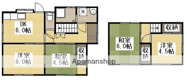 岡山県倉敷市西富井(一戸建)の賃貸物件戸建ての間取り