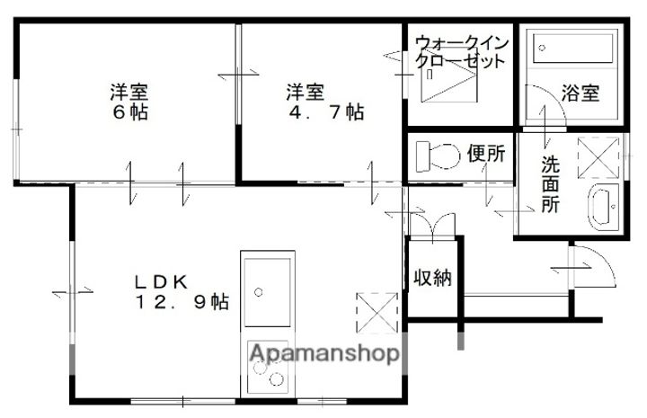 エクセレンス早島 D棟110の間取り