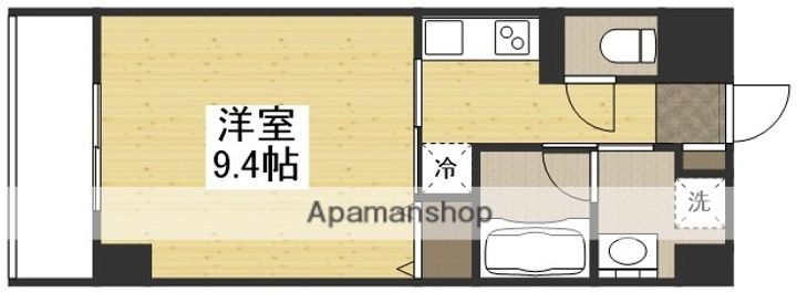 リビンコートSTUDIO奉還町WEST103の間取り