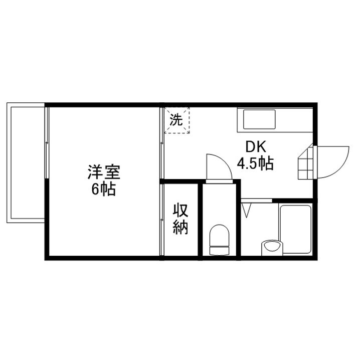 岡山県岡山市中区藤原西町2丁目の賃貸アパートの間取り
