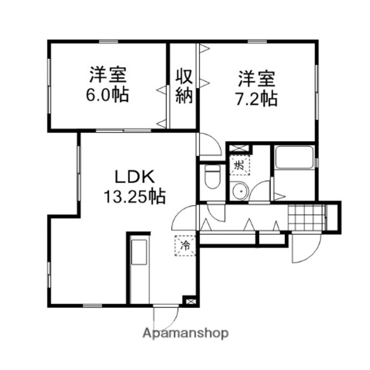 岡山県岡山市北区大安寺東町の賃貸アパートの間取り