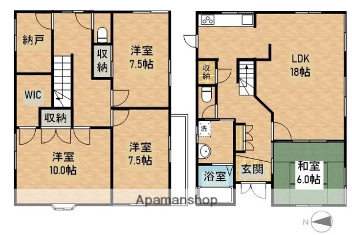 岡山県岡山市北区津高台2丁目(一戸建)の賃貸物件の間取り