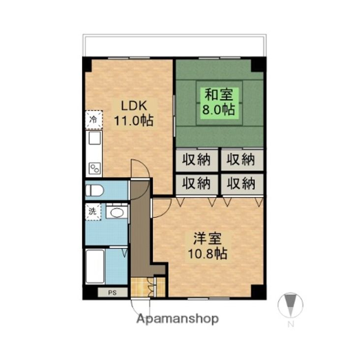 岡山県岡山市北区高柳西町の賃貸マンションの間取り