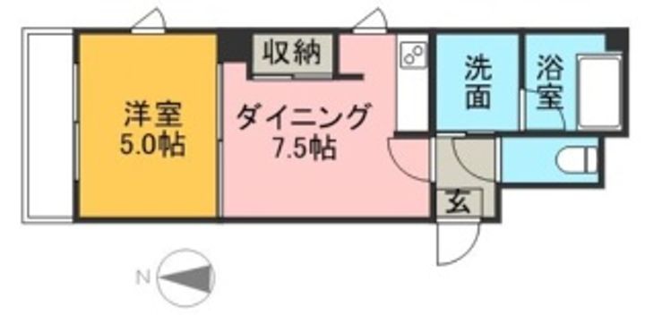 岡山県岡山市北区富田町1丁目の賃貸マンションの間取り