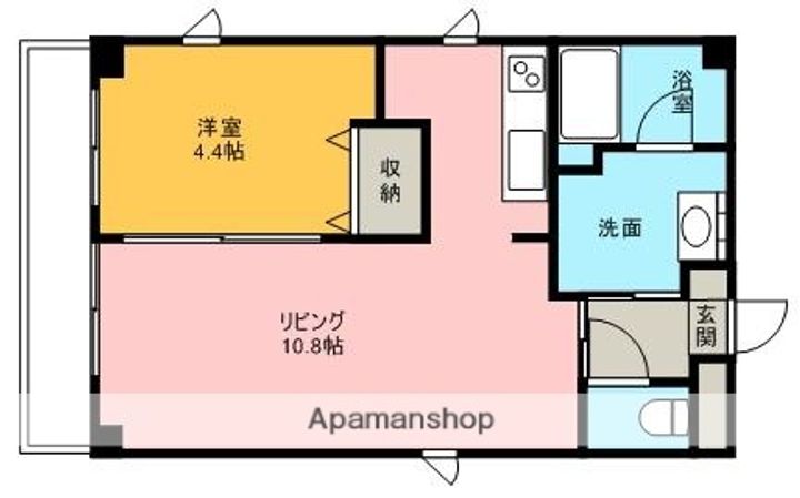 岡山県岡山市北区富田町1丁目の賃貸マンションの間取り