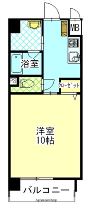 岡山県岡山市北区柳町2丁目の賃貸マンションの間取り