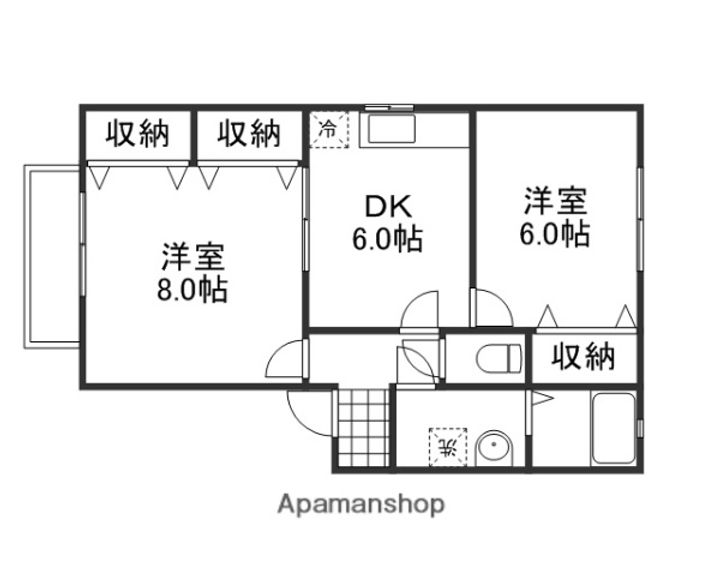 岡山県岡山市北区高柳西町の賃貸アパートの間取り