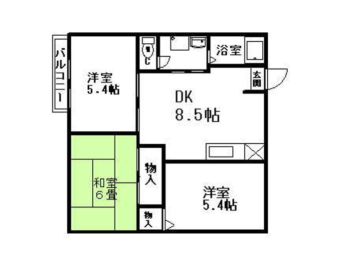 岡山県岡山市北区久米の賃貸アパートの間取り